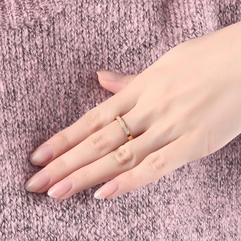 Cute 3mm Romantic Wedding Engagement Rings Women AAA+ CZ Stone Crystal Ring