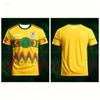 Mexico National Team Themed Short-sleeve T-shirt Round Neck Team Badge Ethnic Pattern Casual Sports Wear Fan Soccer Apparel