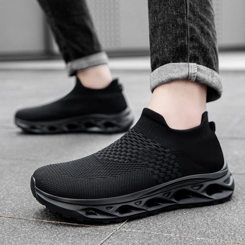 Wide head wide last socks shoes women's shoes autumn new casual sports shoes couple knitted lightweight running shoes big
