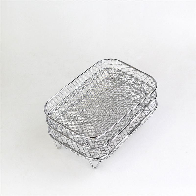 Air Fryer Rack for Ninja Dual Basket, 3 Layers, Stacking Bacon Racks, Air Fryer Accessories for Ninja DZ201, DZ401