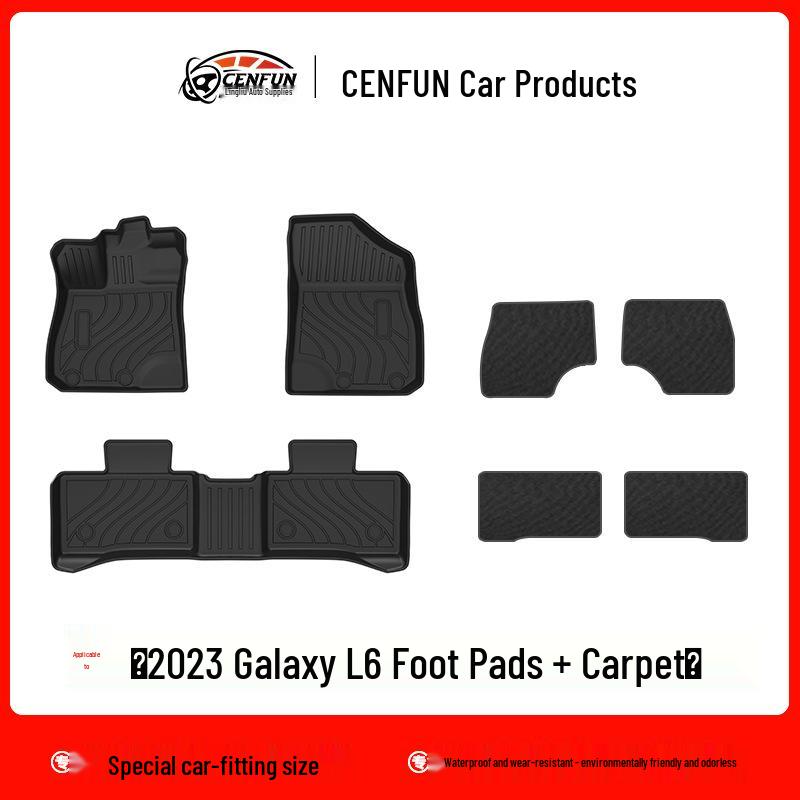 Geely Galaxy L6/L7 TPE Waterproof Floor & Trunk Mats, Odorless Backrest Pad, Eco-friendly Carpet for 2023 Models