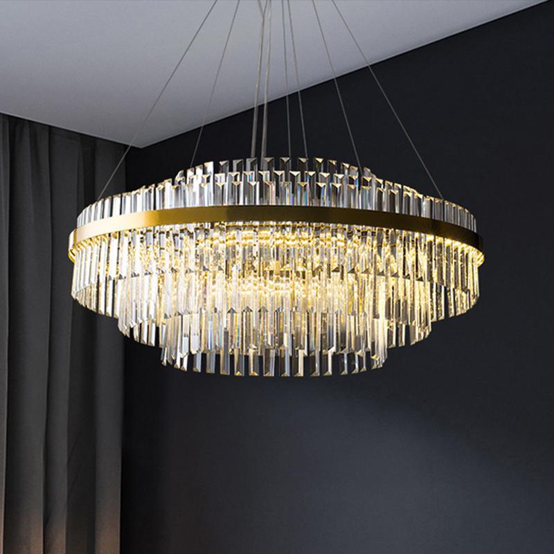 French luxury crystal chandelier Nordic modern home lighting living room LED chandelier room decoration indoor ceiling light