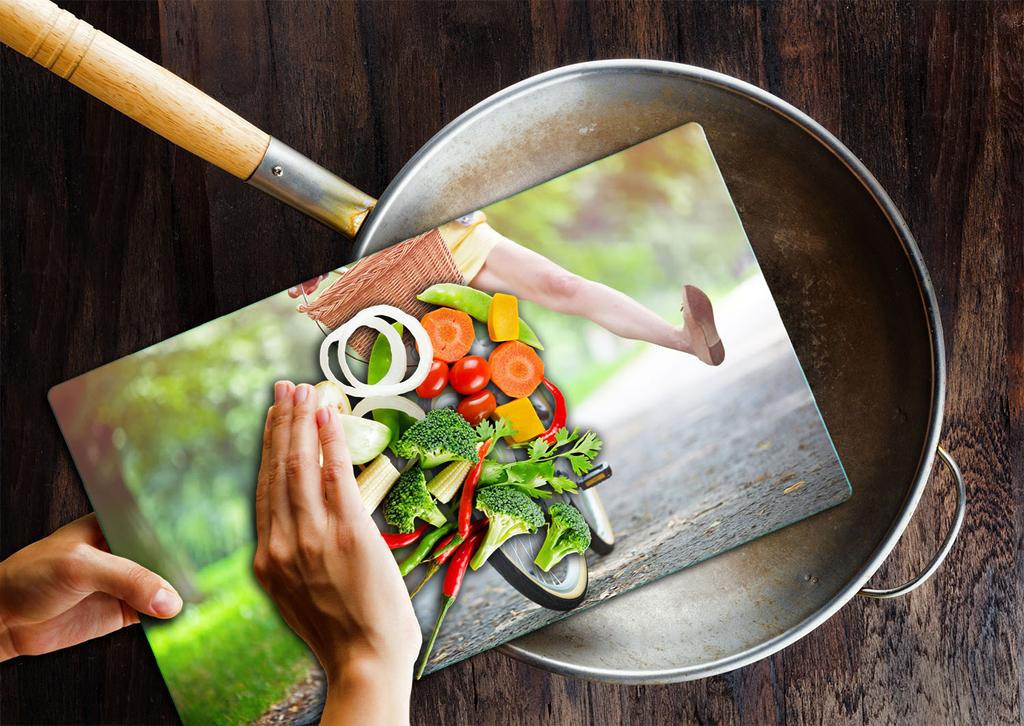 Glass Plate Cutting Board 52X30 Bicycle