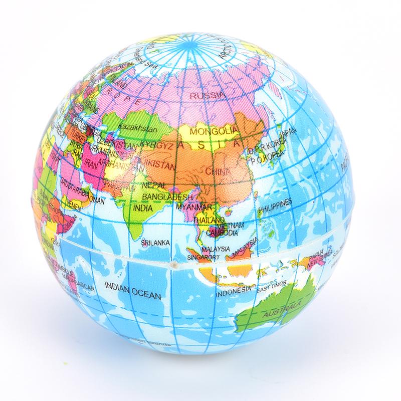 Foam World Map Earth Globe Stress Relief Ball Bouncy M5H3 Toy N Geography A P2T8