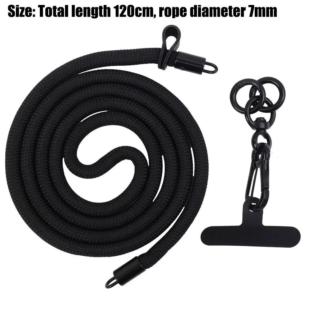 1Pcs Climbing Mobile Phone Lanyard 120cm Long Rotatable Clasp Crossbody Phone Strap with Patch Adjustable Neck Band Cord Chain