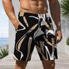 Men Plus Size Tie Dye Vertical Stripe Beach Shorts Quick Dry Casual Swim Trunks With Pockets For Summer Swimming Surfing
