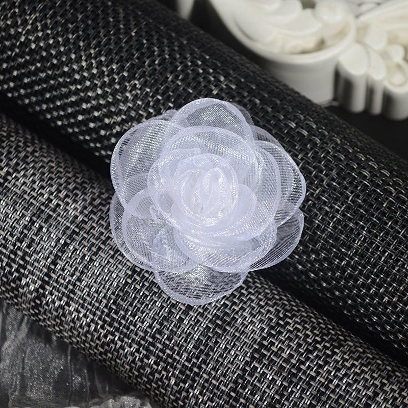 Korean Style 15-Piece Gauze Snow Fabric Flowers for DIY Clothing, Hair Clips, Jewelry Accessories