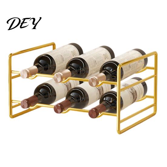 Desktop Bottle Rack Iron Wine Rack, Curved Grooves, Countertop Cabinet Storage Shelf, Compact Stand Metal Holder, for Kitchen Cupboard And Pantry Home