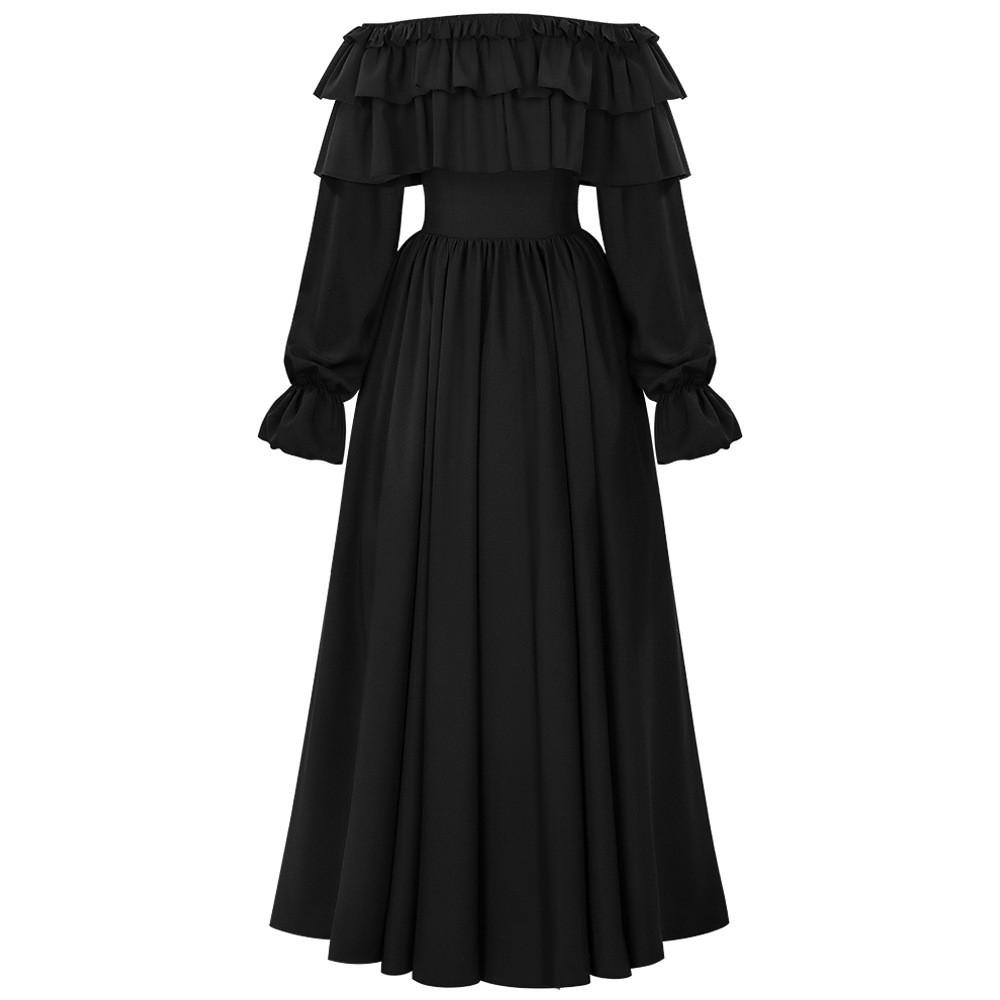 

Gothic Halloween Dress For Women With Lace Corset And Ruffled Sleeves For Themed Parties XXL