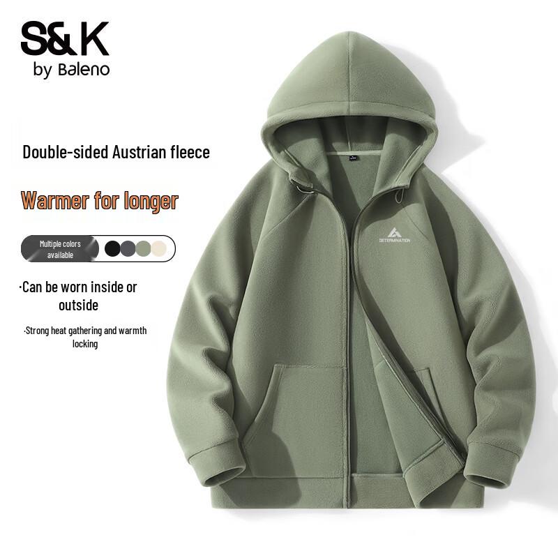 Baleno Men s Double-Sided Thick Fleece Hooded Jacket 3XL