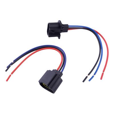 Universal 2Pcs H13 9008 Male Female Headlight Socket LED Plug Wire Harness Adapter Connector