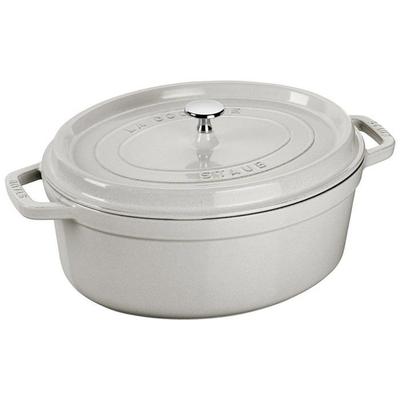 Cocotte - STAUB - White Truffle - Enameled Cast Iron - 29 CM - Lid with Studs