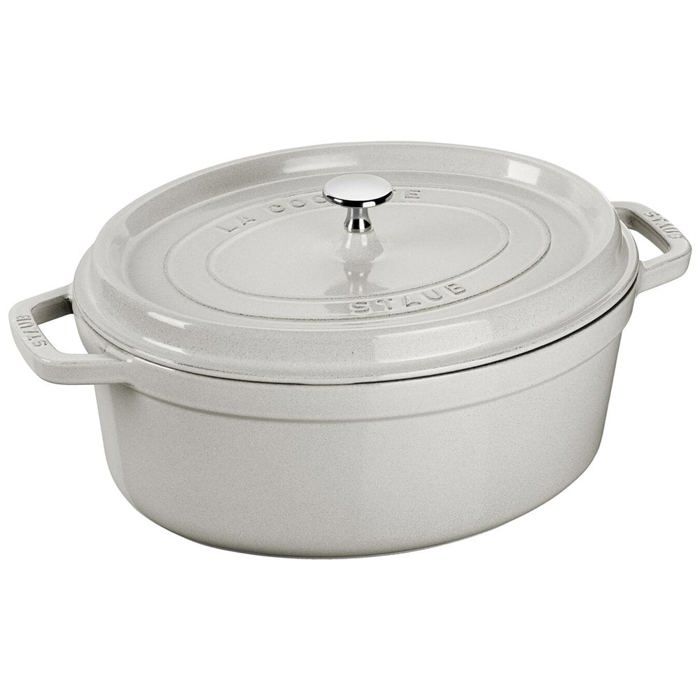 STAUB - Cocotte Ovale en Fonte, 31 cm, Truffe Blanche