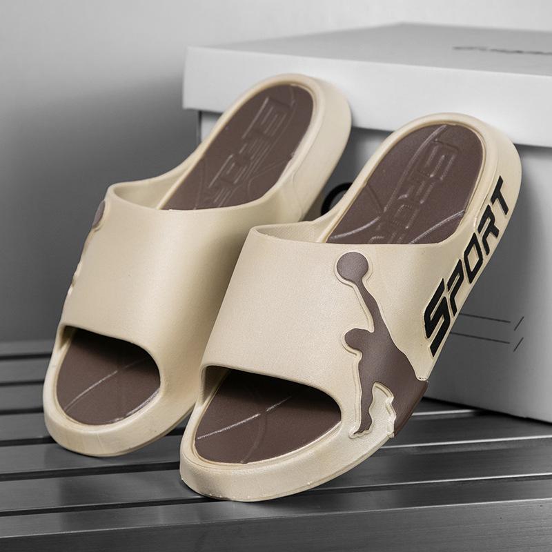 Color thick-soled slippers men's summer wear sports and leisure one-word indoor home non-slip beach sandals
