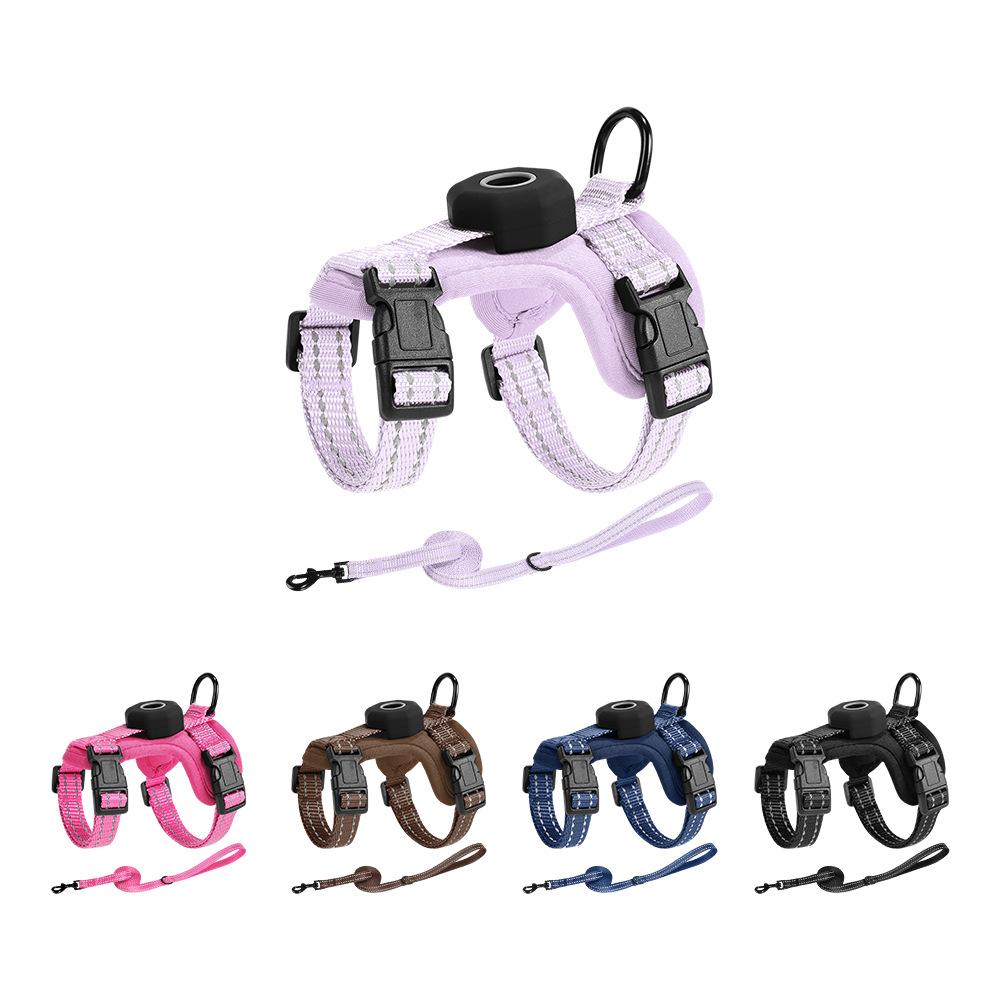 Light Soft Cat Harness Anti‑Escape Pet Chest Back Strap Support Locator Installation Anti‑Lost Adjustable Walking Harness for Kitten Cat