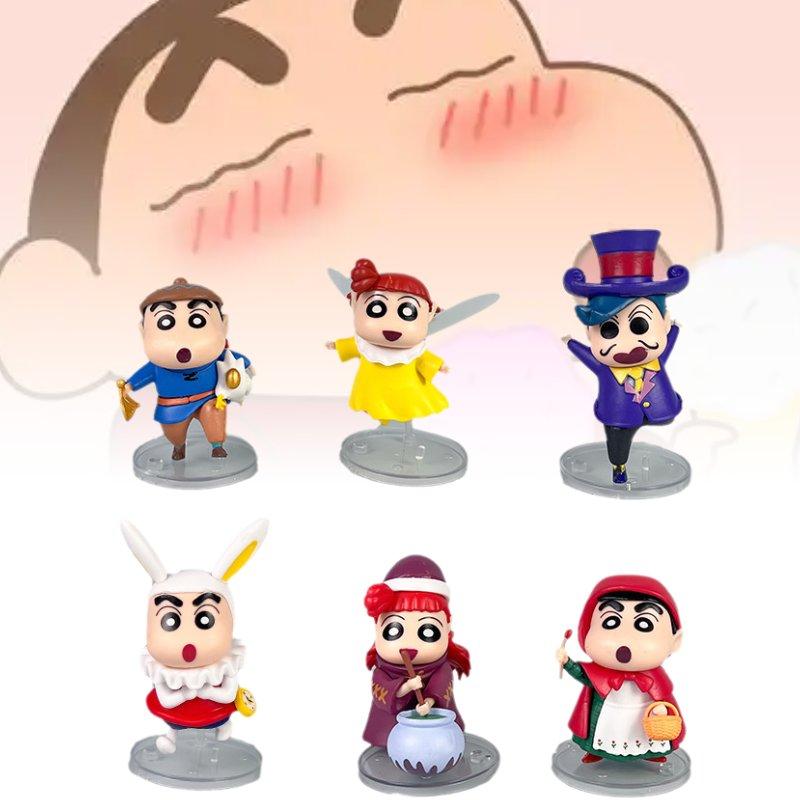 Crayon 6pcs Shin Chan Toy Doll Pvc Model Desktop Decoration Ornament Gifts Child