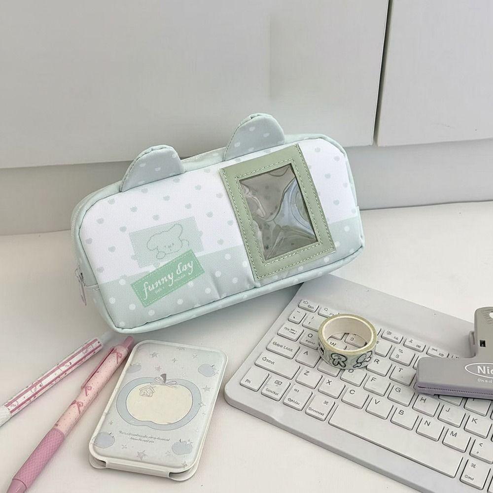 Large Capacity Pencil Case Polka Dot Star Bow Pencil Pouch Cute Pen Bag  School Supplies