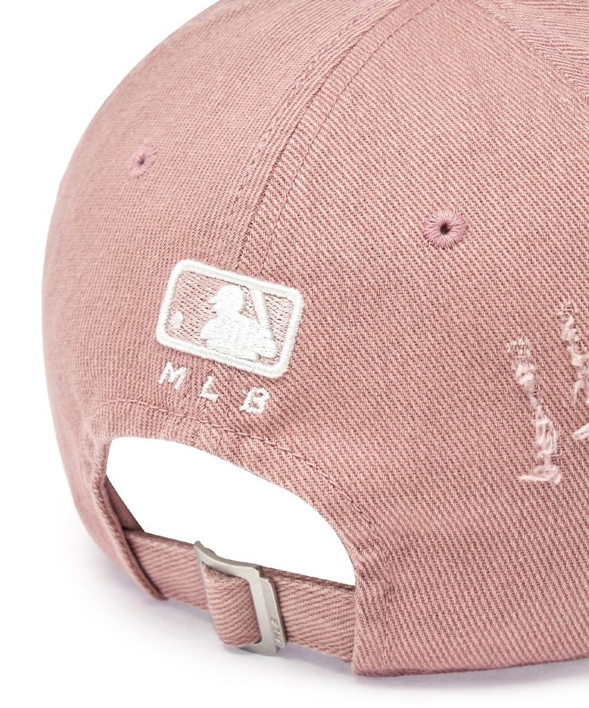 Emelbi Damaged Washed Unstructured Ball Cap Ny (Mg.Pink)