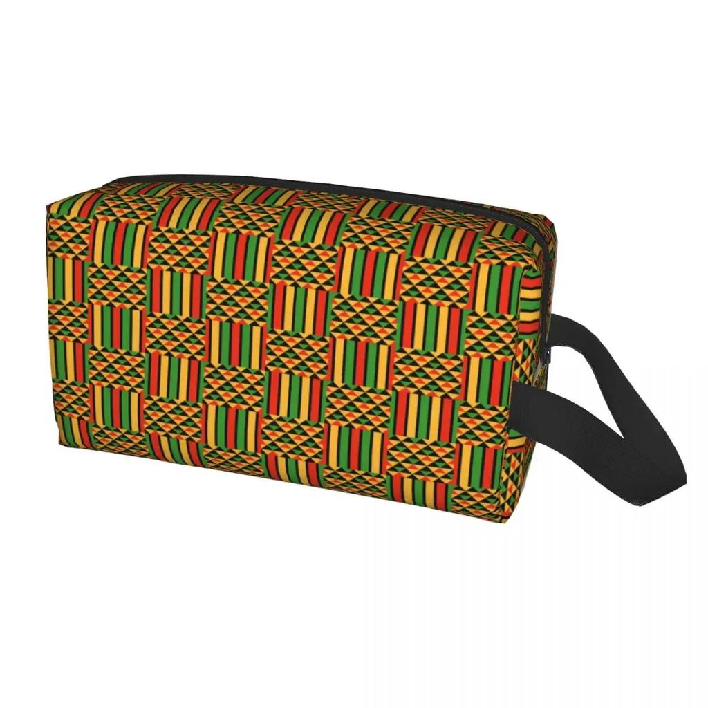 Custom Traditional African Ethnic Tribal Ankara Geometric Cosmetic Bag Large Capacity Makeup Case Beauty Storage Toiletry Bags