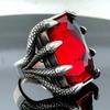 New Retro Exaggerated Magic Claw Zircon Ring, European and American Men's Punk Ring
