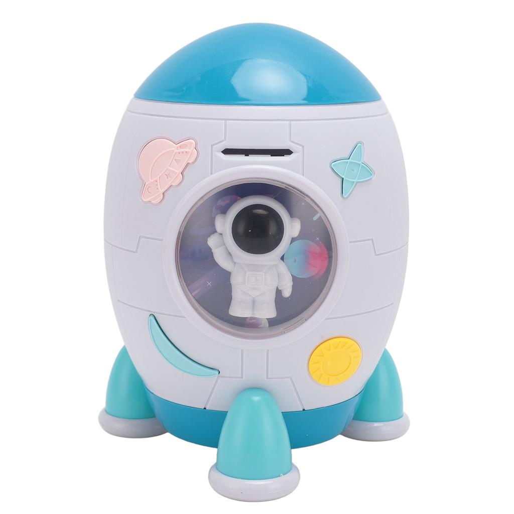 Spaceship Piggy Bank with Password for Kids Automatically Rolling Money Saving Box Money Saving Box