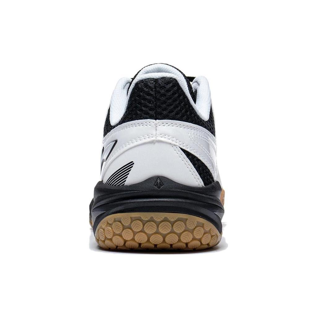 Li Ning Seamless Textile, Synthetic Leather Abrasion Resistant Breathable Low Top Badminton Shoes Unisex White Black AYTT025-1