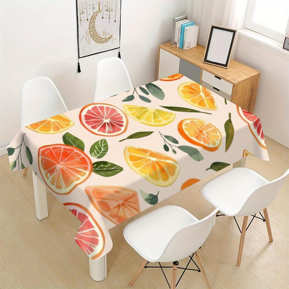 Summer Fruit Print Rectangular Tablecloth for Table Decor Waterproof Durable Table Cloths Fruit Print Table Cloth for Kitchen 90x140cm