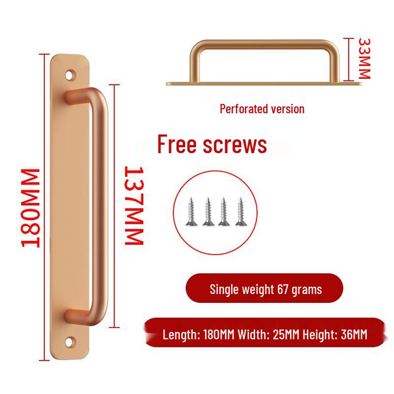 Aluminum Alloy No-Drill Door Handle for Glass, Window, Balcony, Sliding, and Cabinet Doors