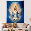 "Virgin Mary with Lilies On Blue Background" Patterned Tapestry Home Decor, Suitable for Bedroom and Living Room, Gift