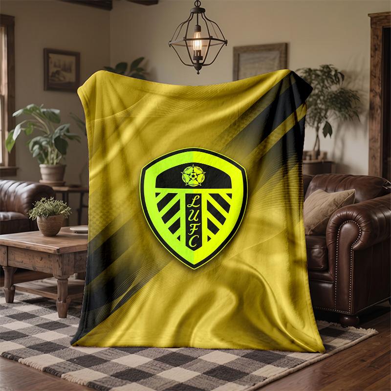 Coperta in Pile a Tema Leeds United Morbida e Accogliente in Peluche per Camera da Letto Divano Viaggio