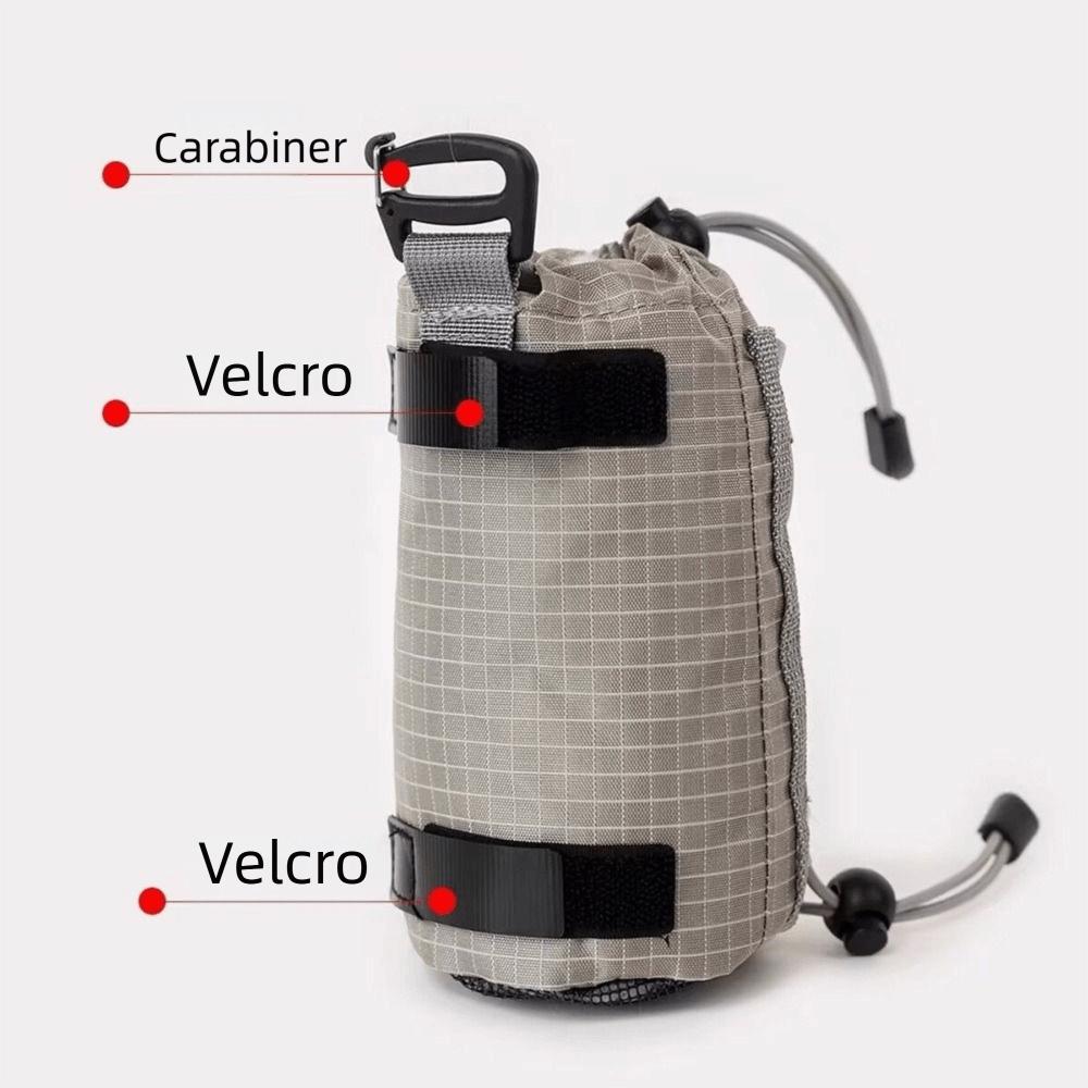 Portable Backpack Strap Pouch Drawstring Shoulder Strap Hanging Bag Water Bottle Holder  Hiking