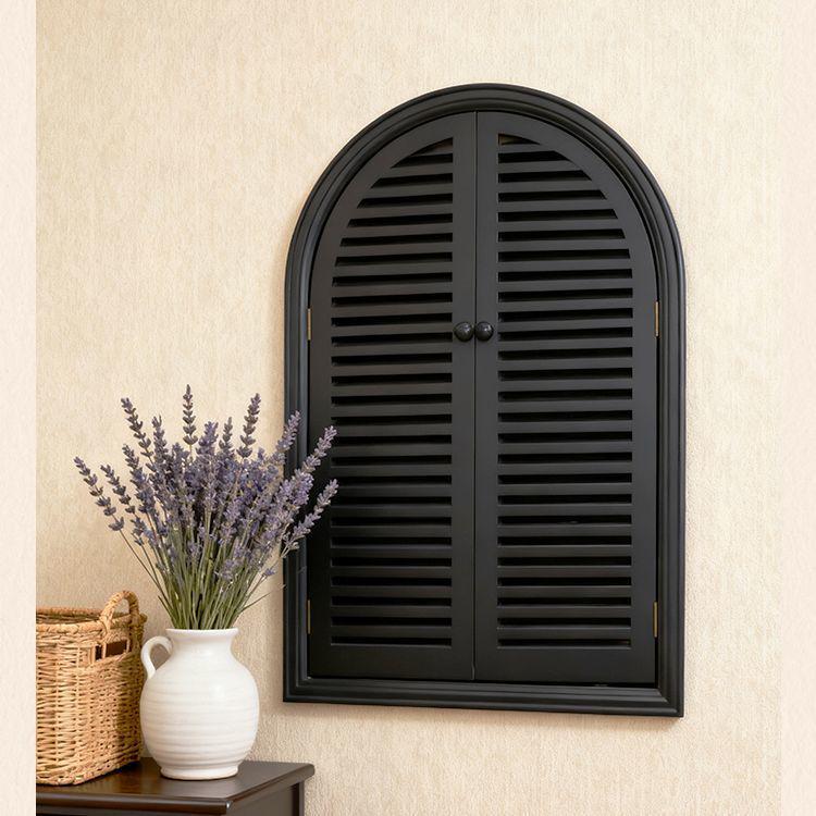 French-Style Solid Wood Shutter Mirror for Electrical Box Covering and Corridor Decor