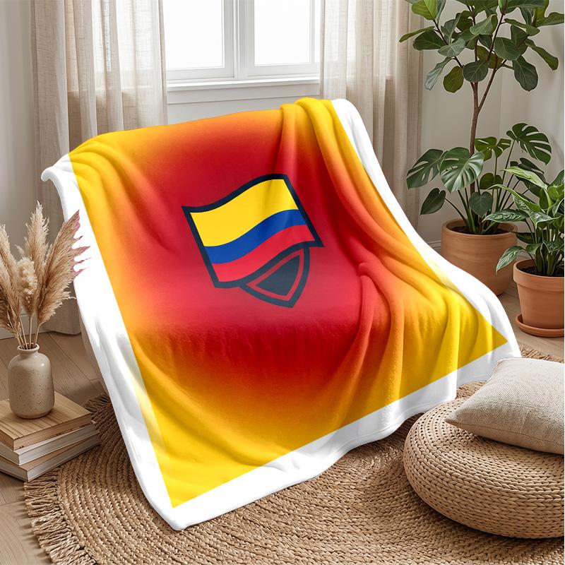 Colombia Football Printed Flannel Blanket Skin Friendly Warm Decorative Throw for Indoor Couch Bed Daily Use