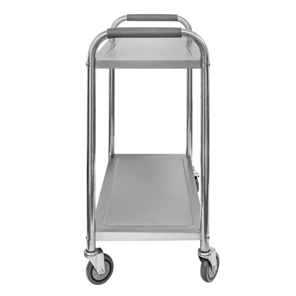 Stainless steel 2-shelf Mega-M STANDARD serving trolley W-85 cm D-45 cm H-90 cm N