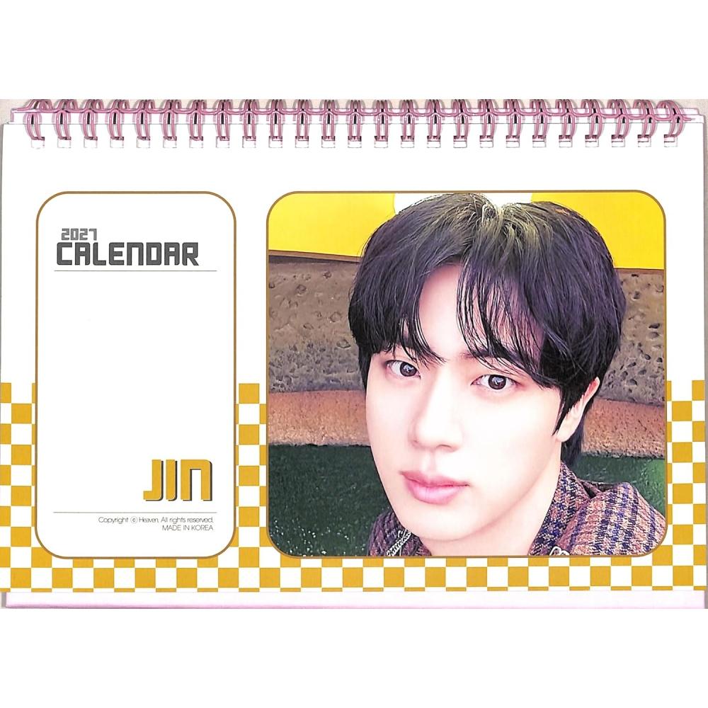 Bts Unbranded 2026 2027 2 Years Desk Calendar + 1 Sticker Set Jin sokuJin