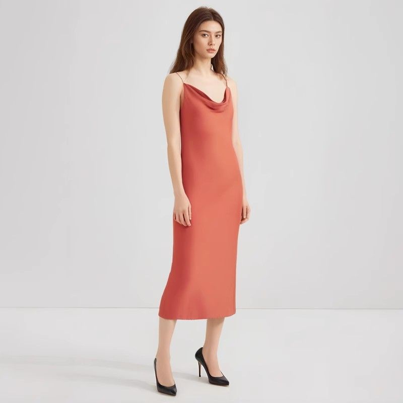 Big Sale Swing Collar Dress Fashion BR Banana Camisole Gown Swing Collar Mid Length Long Length Elegance Midi Dress