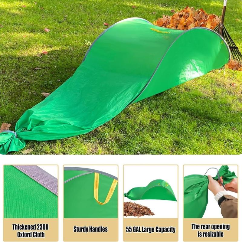 Durable Leaf Collector Reusable Lawn Debris Bag Foldable Frame Design Easy Transport for Autumn Leaves and Organic Waste