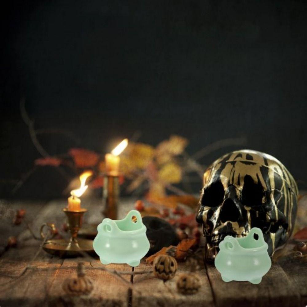 10 Stück/Set Zarte Halloween Deko Glas Miniatur Süßigkeiteneimer Topf Halloween Party