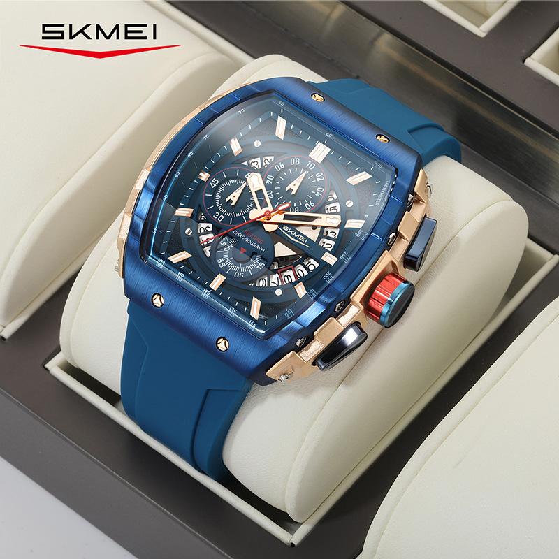 

skmei brand men s watch outdoor watch wine barrel men s quartz watch hollow waterproof business men s watch