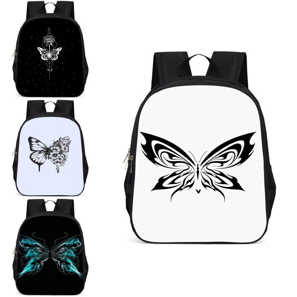 Large Capacity 15 Inch Lightweight Butterfly School Backpack For Kids Oxford Fabric