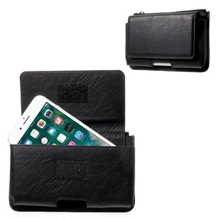 Étui à Ceinture Horizontale - ZTE - Visible R2 - Cuir Synthétique - Noir - 15,5 x 9,0 x 1,3 cm