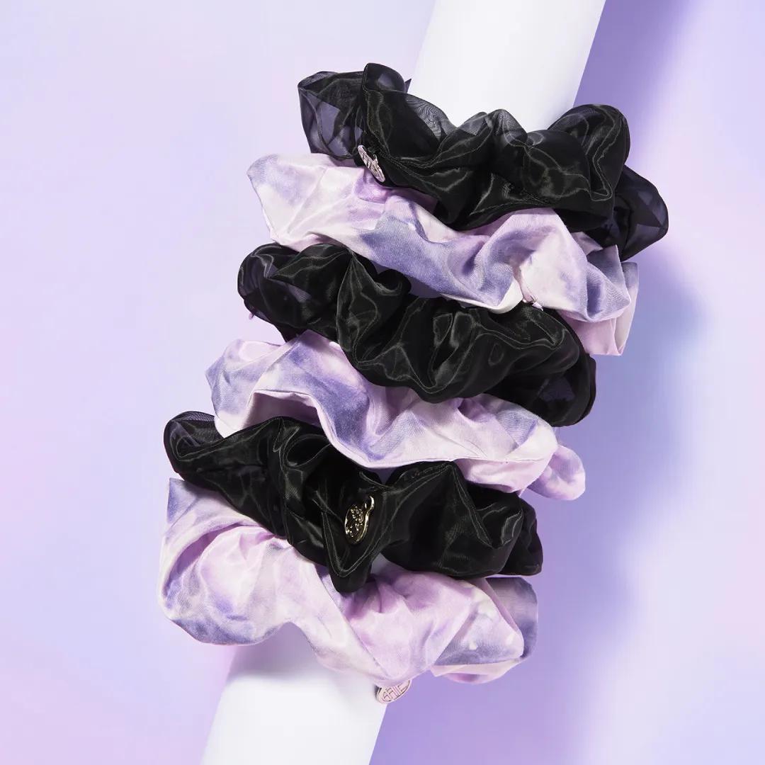 [LEESLE EDITION] Fillimilli Scrunchie (Black/Purple) Purple