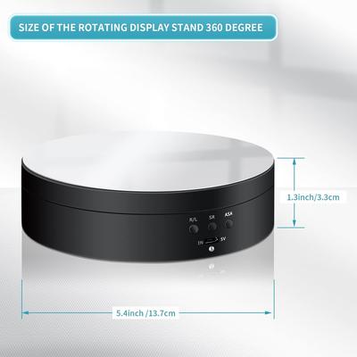 360 Degree Electric Rotating Display Stand Turntable, 3 Speeds with USB Cable, Suitable for Photography, Watches, 3D Models