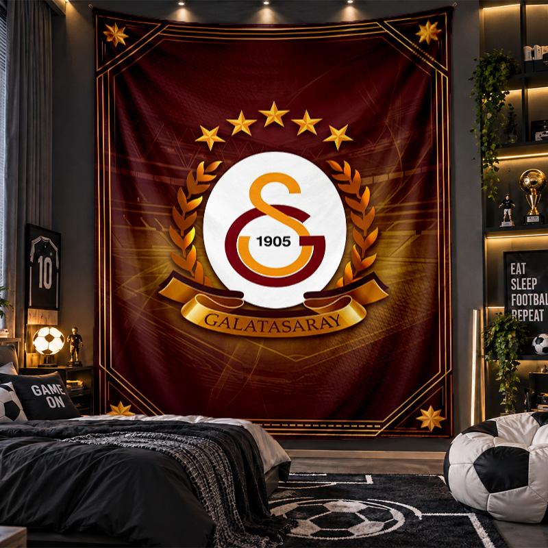 Arazzo da Appendere a Parete Tessuto Stampato Galatasaray FC per Soggiorno Camera da Letto Decorazione Casa