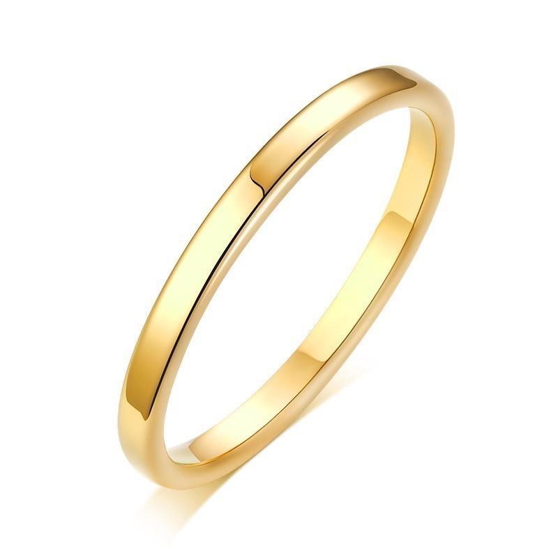 Vnox Basic 2MM Thin Wedding Rings for Women High Polished Stainless Steel Female Girl Finger Anel Alliance Anillo Femenino