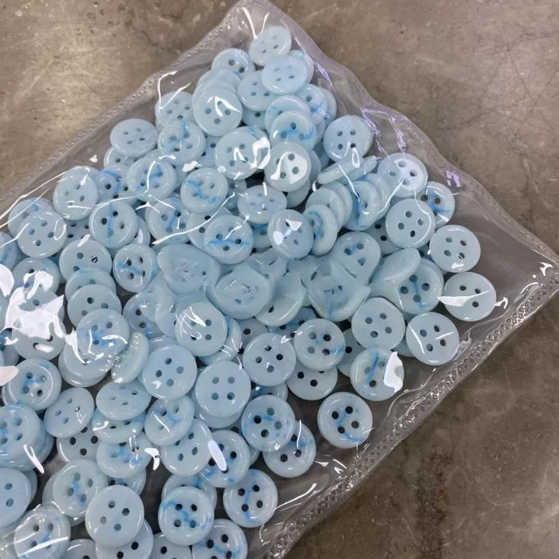 10pcs Creative Ceramics 4-hole Buttons 11mm Round Colorful Pretty Ceramics Buttons Shirt Skirt Decorative Buttons