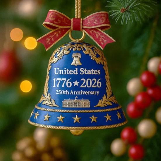 USA 250-årsjubileum Klokke Ornament Minne Dørklokke Juletrepynt Patriotisk Suvenir Gaver til Samlere