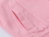 Women's Pink Spring Denim Jacket - Short, Loose Fit, Long Sleeve, Plus Size, Casual Korean Style