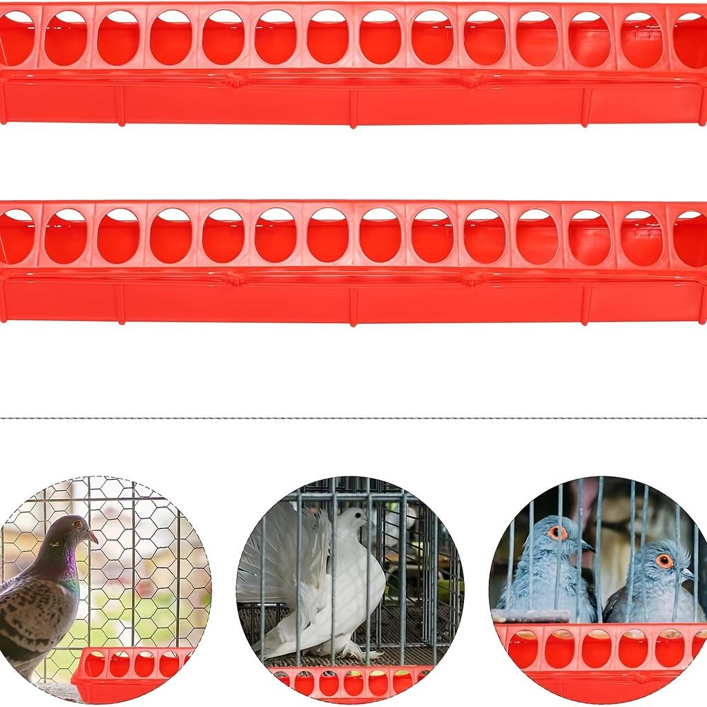 Flip Top Poultry Feeder, Plastic Chicken Feeder Trough Multi-Hole Poultry Feeding Tray No Mess No Waste Chick Feeding Dispenser