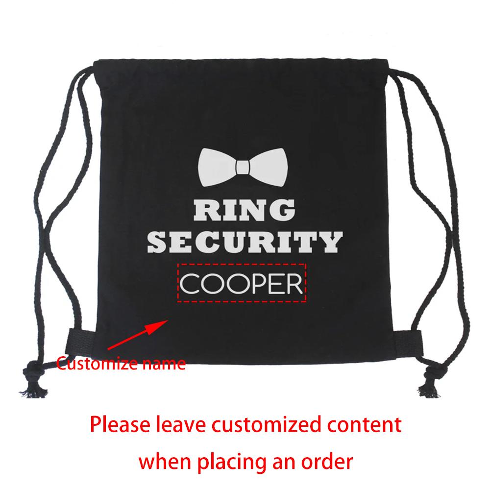

Персонализированный рюкзак для охраны колец, подарочный мешок на шнурке, подарок для мальчика, несущего обручальные кольца на свадьбе, подарок для охраны колец, предложение, девичник 1pcs 34x43cm